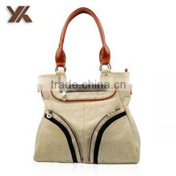 2113-2012 latest design canvas fabric basic color lady fashion tote bag