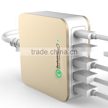 multi QC 3.0 Type-c charger,home charger has 4 usb prot,usb cell phone quick charger qc 3.0 charger