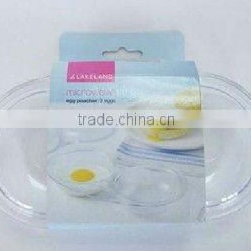 Plastic microwave egg poacher