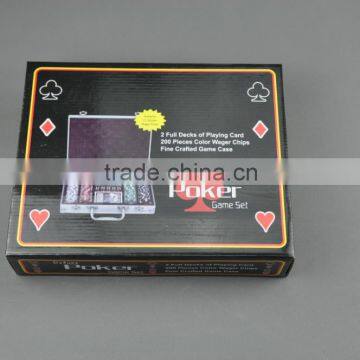 Plastic Pocker Poker Game Set 200pcs Color Wager Chips Clay Poker Chip Set For Casino photo-2