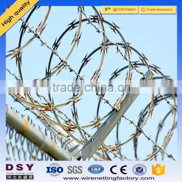 razor barbed wire mesh fence/galvanized concertina razor barbed wire