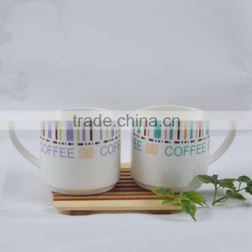 400ml special white porcelain decal paper printing coffee milk mug