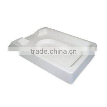 custom molded paper pulp tray, white pulp tray for package