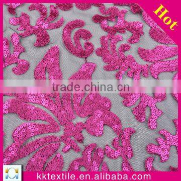 Hot Sales Flower Sequin Embroidery Fabric for Wedding Dress