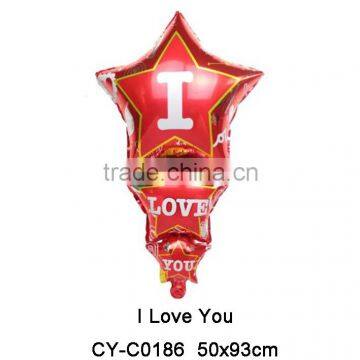 2016 Promotional Red Star shaped I Love You Helium Balloon For Wedding Decoratio Supplies