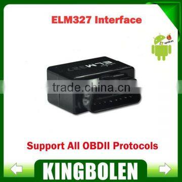 Black Super MINI Elm327 Bluetooth OBD2 Scanner ELM 327 V2.1 Car Code Scanner Free Shipping