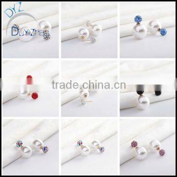 Hot Selling Double Side Shining Pearl Stud Earrings Big Pearl Earrings