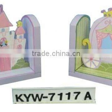 Kids Wooden Magic Castle Design Decorative Bookends