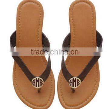 Personalized Dark Brown Monogrammed Sandals