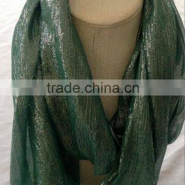 Colorful Turquoise Jade green iridescent Silk Chiffon fabric extra long scarf