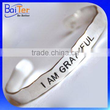 Custom Personalized Cuff Bracelet 925 Sterling Silver Engraved Bracelet photo-5