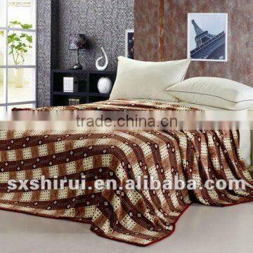 double bed 100% polyester flannel fleece blanket