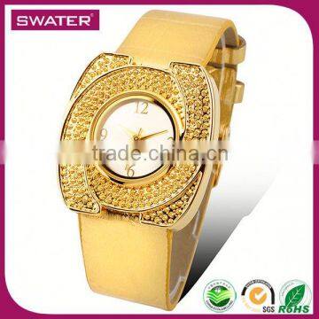 2016 Latest Selling Product Gold Leather Factory Watch