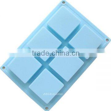 6 cavities square soap silicone mold handmade 50g soap mould