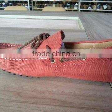 Leather red Moccasin shoes