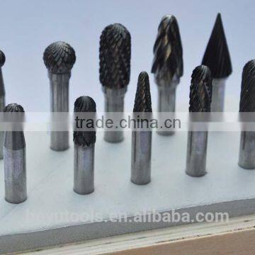 10pcs rotary burrs set in wooden case