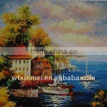 oil painting landscape on waterproof polyester art canvas