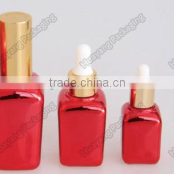 glass bottle cosmetic packaging square glass dropper bottle with 15ml 30ml