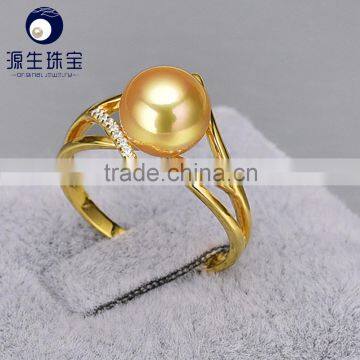 2016 wholesale latest simple design sea water pearl 925 sterling silver pearl rings for women