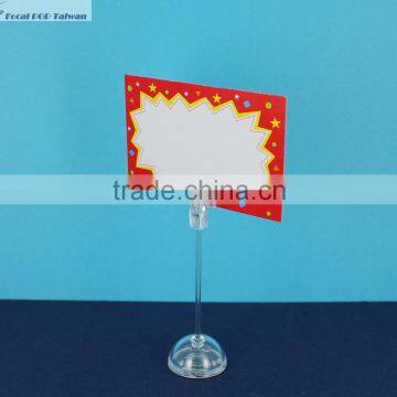 Mini plastic clip with base POP advertising clear clips with stable base POP promotional clips with adhesive base