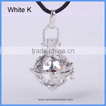 Copper Musical Sound Bell Ball Mexico Angel Women Pregnancy Hollow Chime Box Cage Necklace Openable Pendant BAC-M007