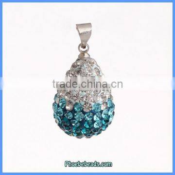 Wholesale Mix Colors Waterdrop Shape Paved Rhinestone Jewelry Pendant CPP-WD02A