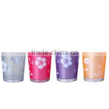 Rose printing double wall plastic toothbrush holder