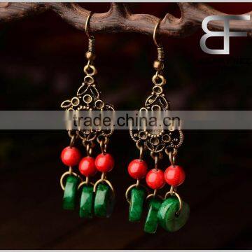 Bear Free Jewelry Vintage Flower Drop Earrings Designs for women girls