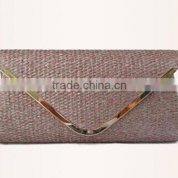 OEM business envelope straw clutch bag manufacturer making with machine in china