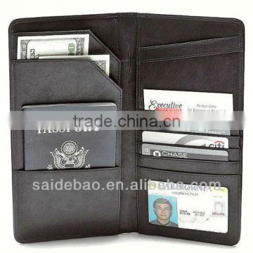 custom made leather name card /leather passport holder/ leather cheque holder