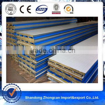 950mm Width PPGI 0.4mm Steel Rock Wool Sandwich Panel for Sale