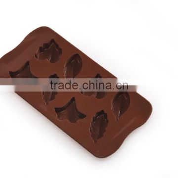 Factory price 2016 fashionable leaf cake silicone pastry mold