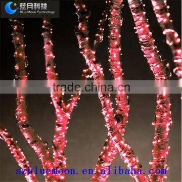 DC12V pink color vine tree copper wire light for christmas