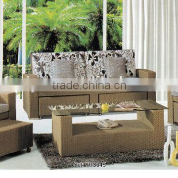 00 home furniture modern design comfortable rattan wicker living room sofa set YPS045