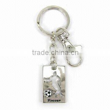 Novelty Soccer Keychains with Movable Football, Customer's Logos are Accepted