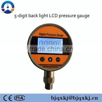 4 inch LCD gauge,5 digit Pressure Gauge with back light,peak value recording digital air gauge meter