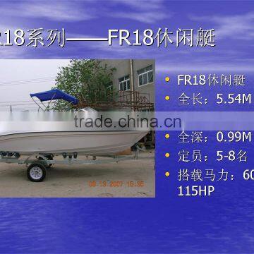 UF18 Fiberglass High Speed Small Cabin Outboard Engine Yacht Quality Choice Most Popular