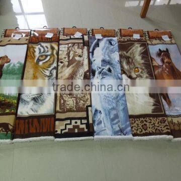 Sherpa Throw Blanket Knit and Printed Raschel Throw Rev Sherpa photo-3