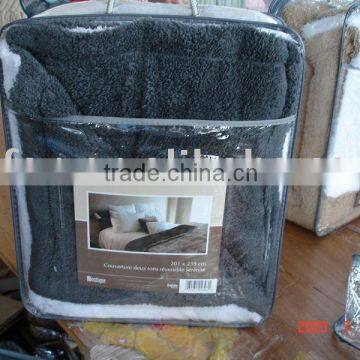 100% Polyester Knit Solid Carol Reversible Blanket