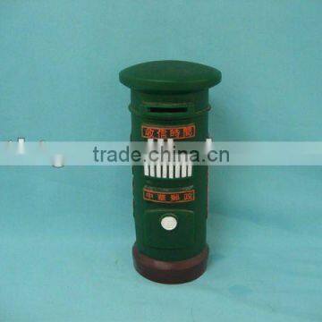 Green postbox money box bank