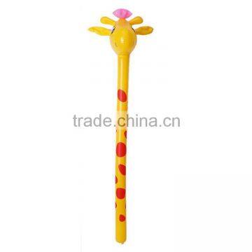 kids toy cute inflatable stick giraffe,inflatable riding giraffe
