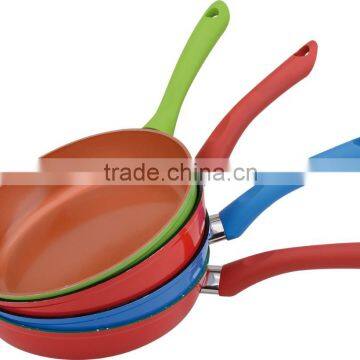 24cm Forged aluminum ceramic non stick frying pan with glass lid