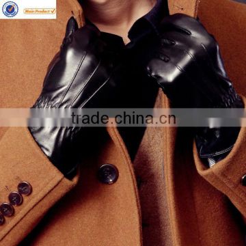 Men Fashion Leather Gloves with Three Sewing