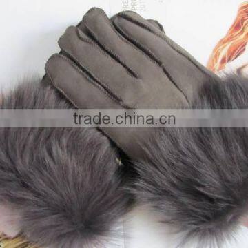 Russia Style Sheep Leather Gloves With Fox Fur Lining photo-3