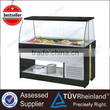 2016 Commercial Kitchen Sliding Door Display Salad Bar Refrigerator