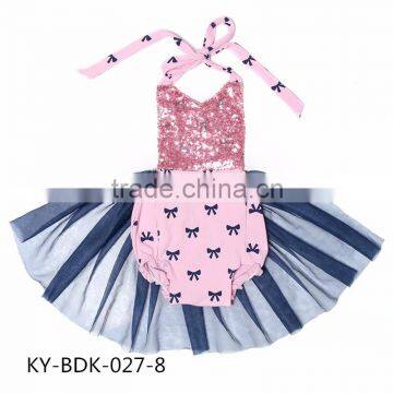 wholesale baby cotton clothing pink fabrice bowknot rompers