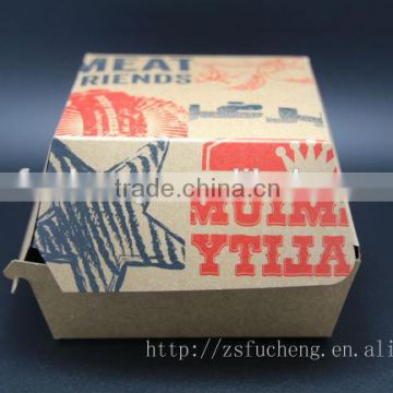 Hot Sale Kraft Paper Food Packaging Hamburger Box Take Out