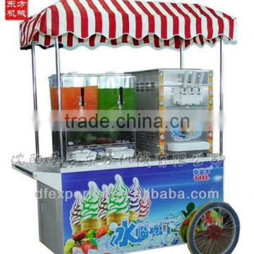 Ice cream and juice machine combination cart