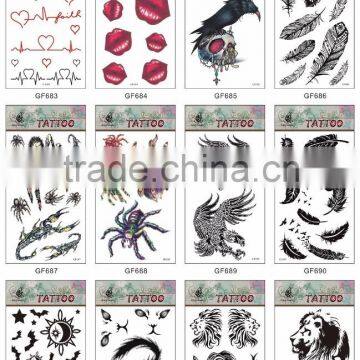 2016 best sller eco-friendly high quality tattoo sticker custom design