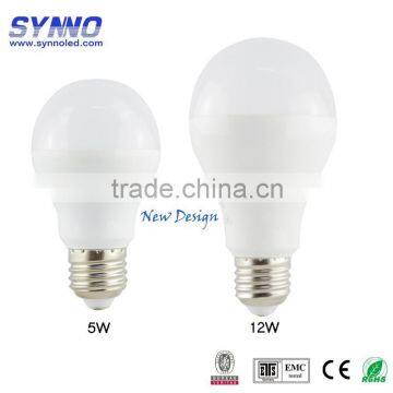 white color LED light bulb E27 base 5W 12W with high PF